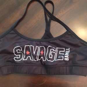 Savage barbell black sports bra